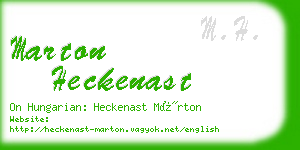 marton heckenast business card